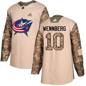 Herren Columbus Blue Jackets Eishockey Trikot Alexander Wennberg #10 Authentic Camo Veterans Day Practice